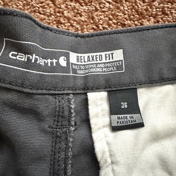 Carhartt Shorts Mens 36 Gray Relaxed Cargo Rugged Flex Canvas Workwear Set Of 2 - Picture 3 of 10